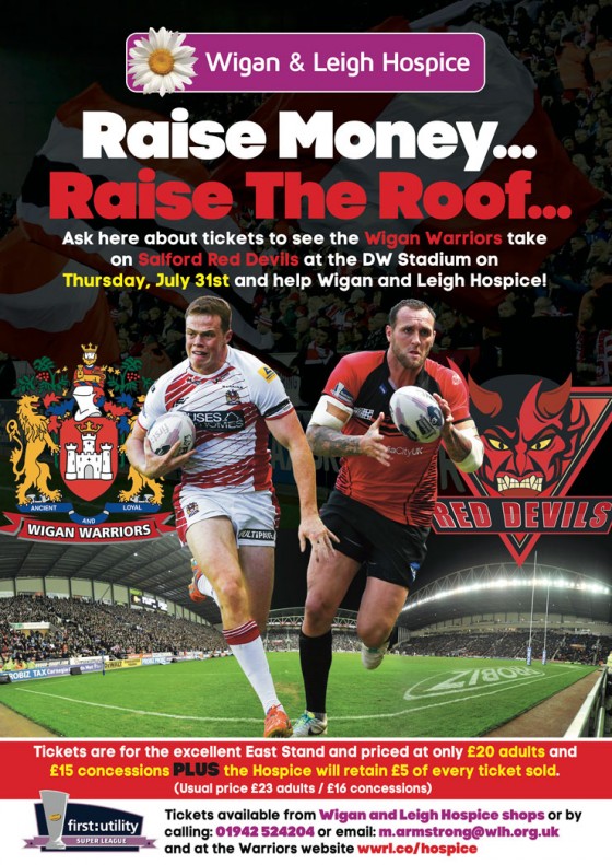Help Wigan & Leigh Hospice With Discounted Wigan Warriors Tickets