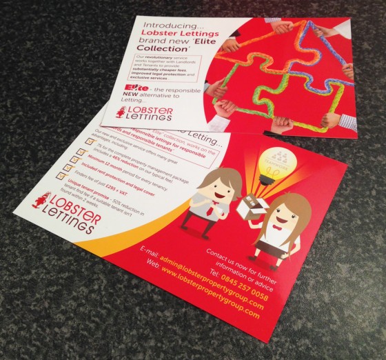 Lobster Lettings A5 Flyer Design Wigan